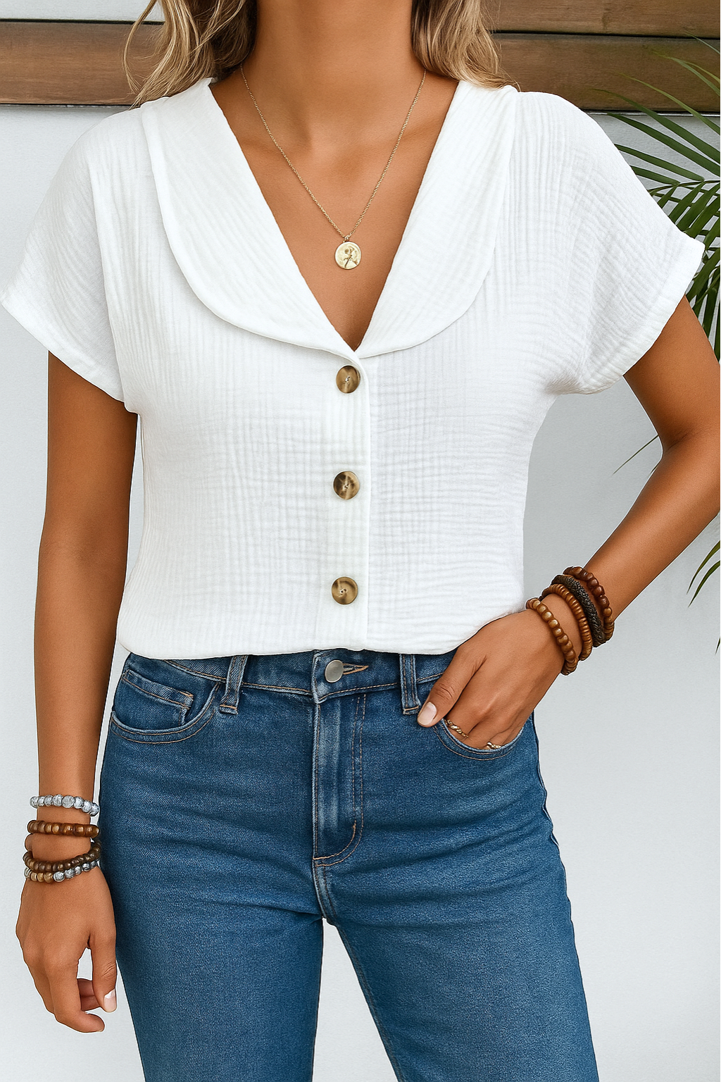 De Bruijn | Casual Blouse met Kraag