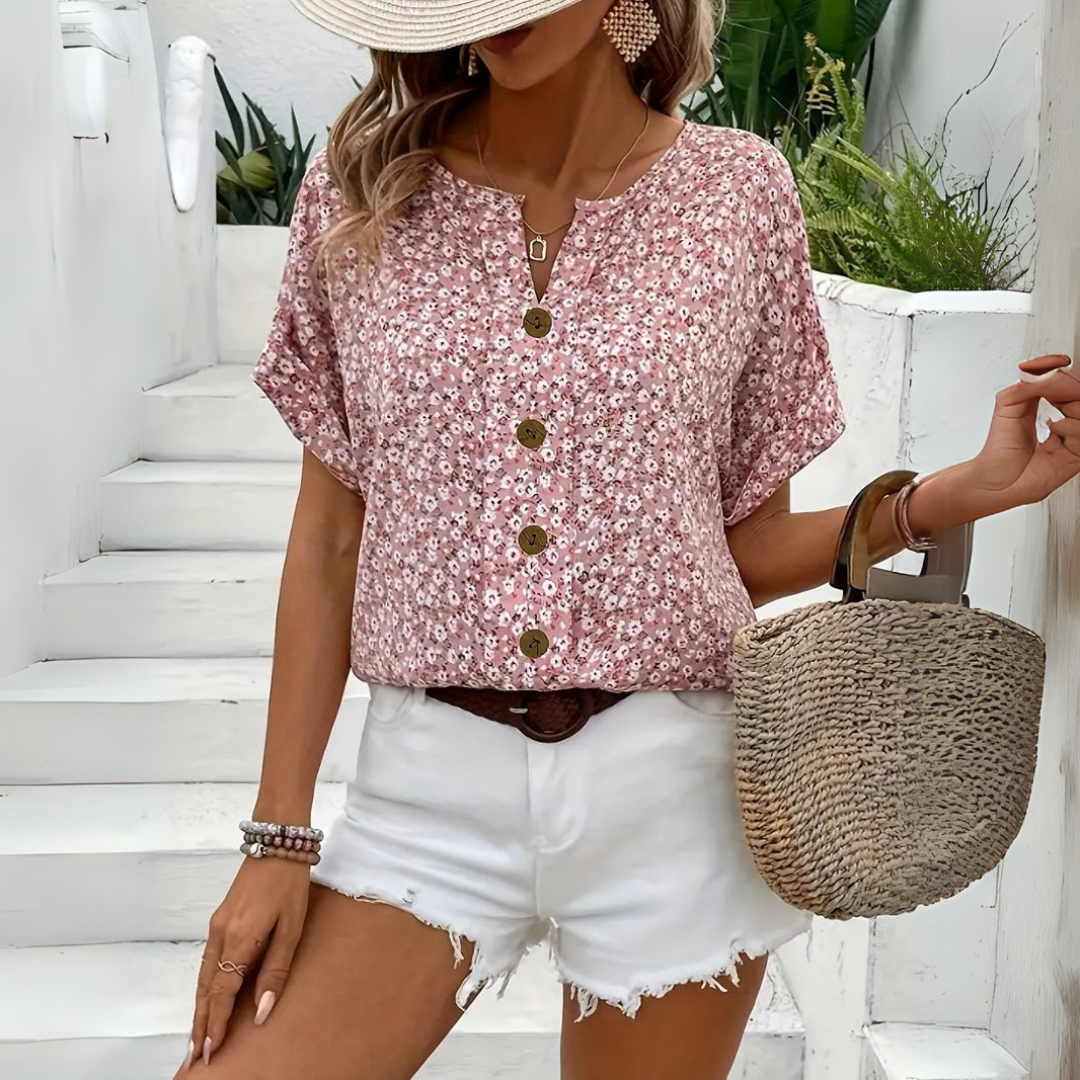 De Bruijn | Trendy zomerse blouse met knopen