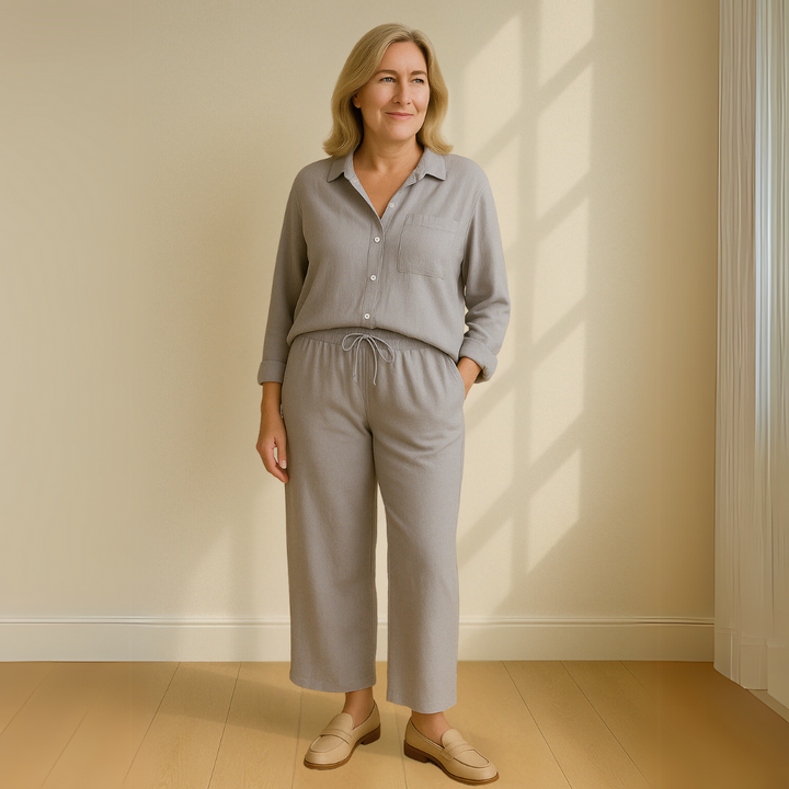 De Bruijn | Tweedelige kledingset - Blouse & Losvallende broek