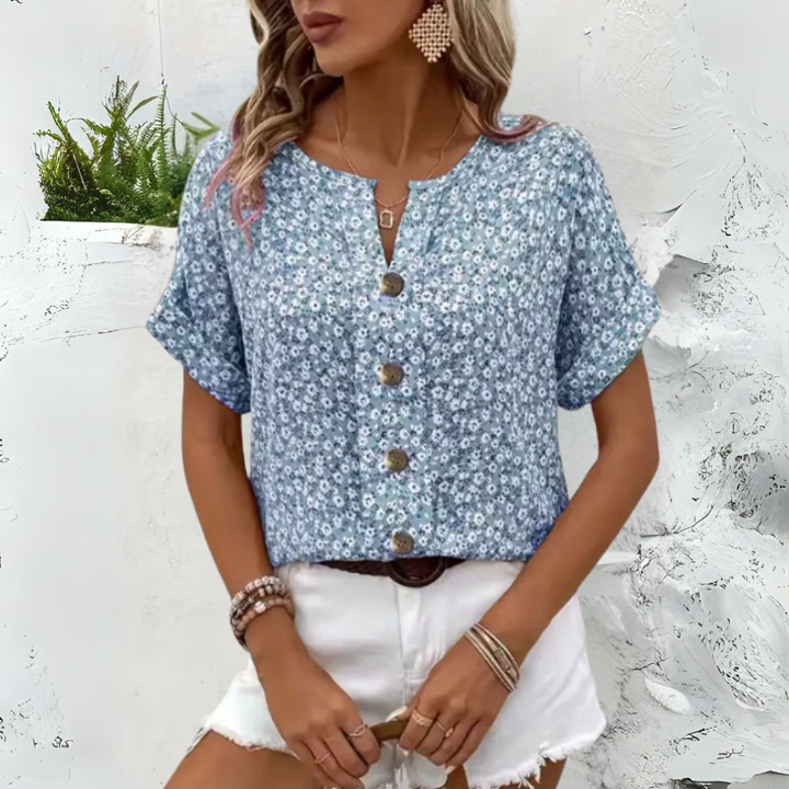 De Bruijn | Trendy zomerse blouse met knopen