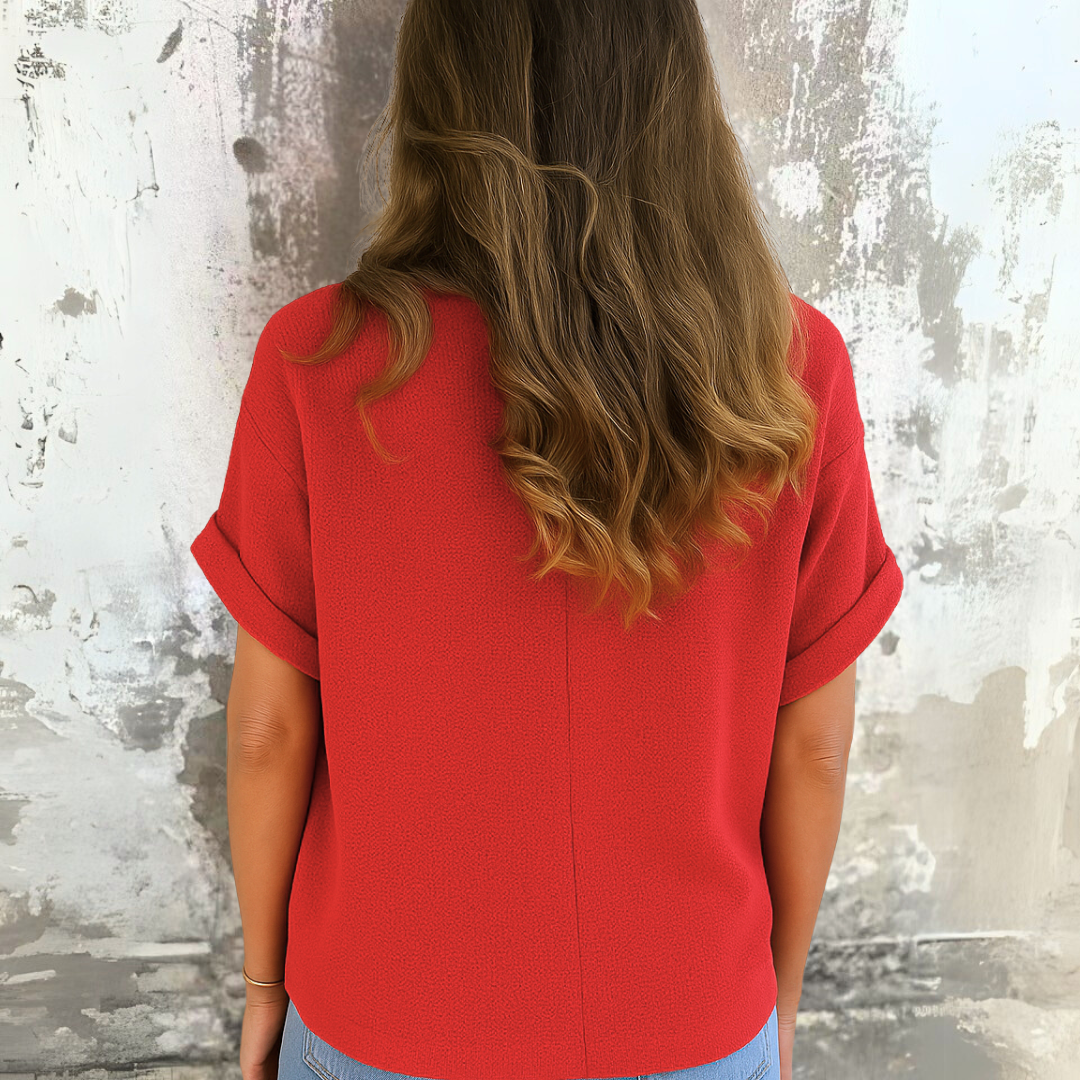 Elegante Blouse met Ronde Hals