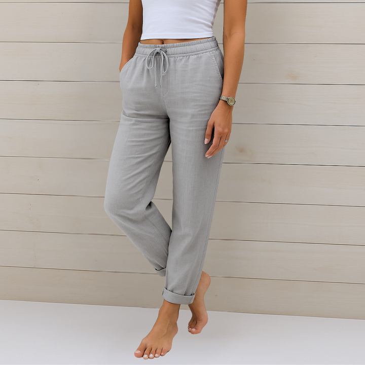 Livia | Comfortabele linnen stretch broek
