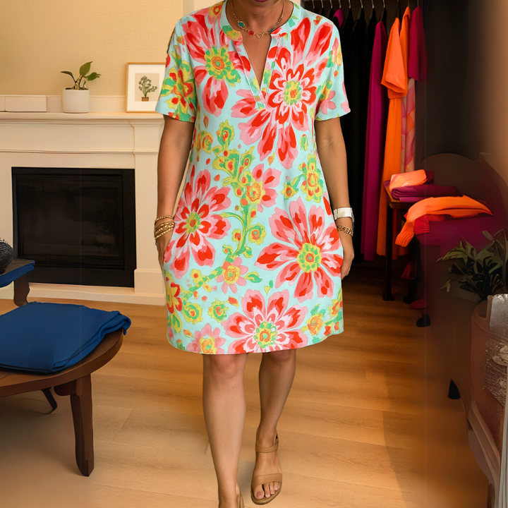 De Bruijn™ Bedrukte jurk met V-hals