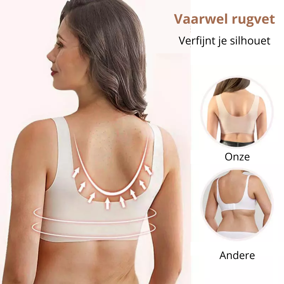 SET VAN 3 Draadloze corrigerende bh met sluiting aan de voorkant