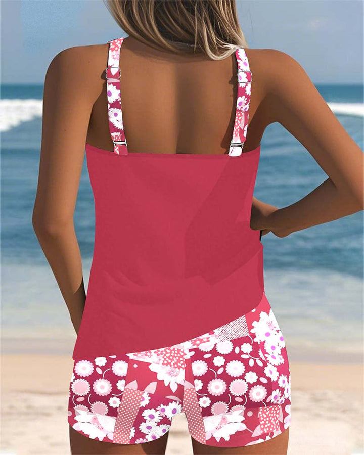SABRINA | Tweedelig Badpak met Comfortabele Pasvorm en Bloemmotief Strandstijl