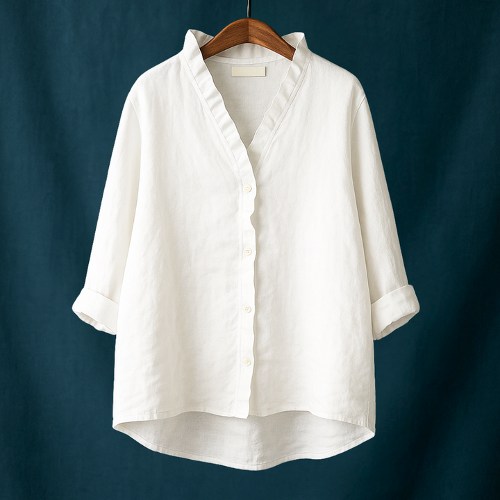 Blouse met V-hals - Eenvoudige Elegantie