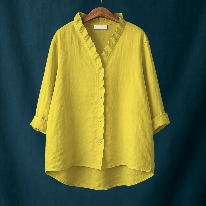 Blouse met V-hals - Eenvoudige Elegantie