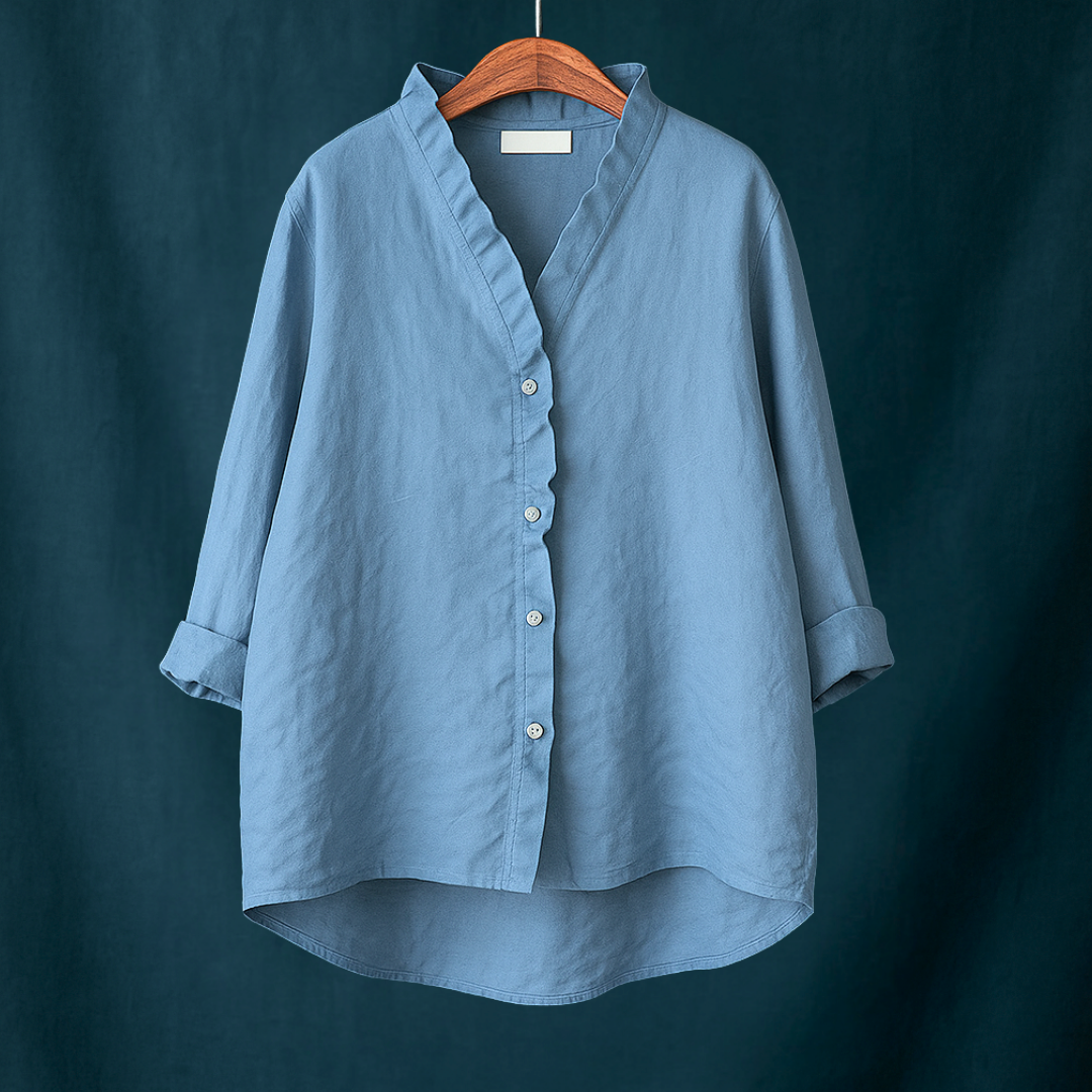 Blouse met V-hals - Eenvoudige Elegantie