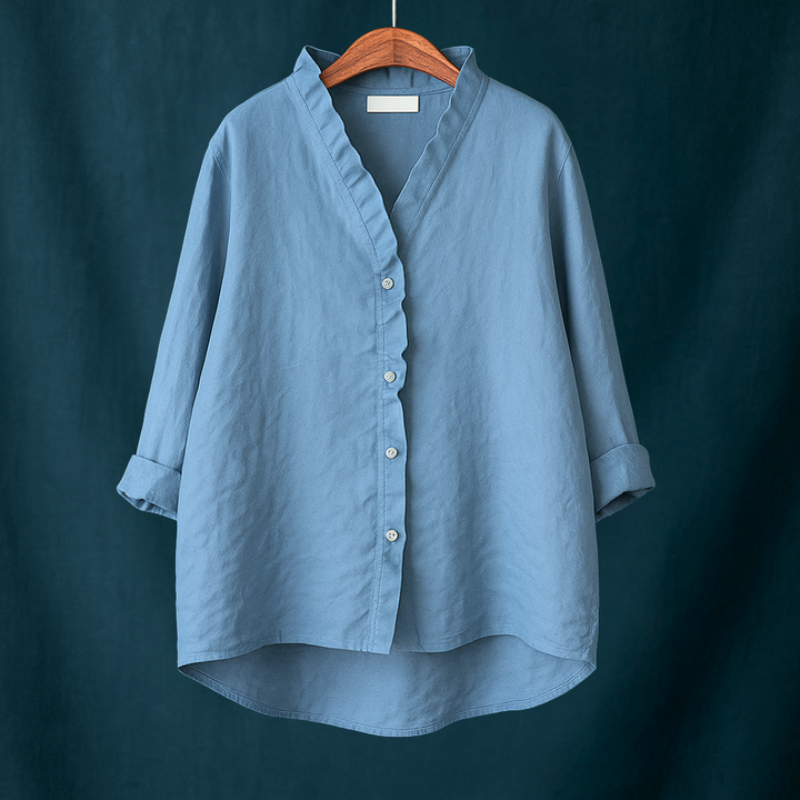 Blouse met V-hals - Eenvoudige Elegantie