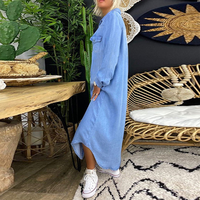 Lina™ - Lange Maxikjurk van Denim