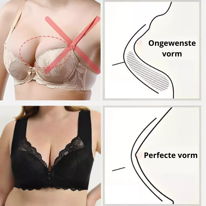 SET VAN 3 Draadloze corrigerende bh met sluiting aan de voorkant