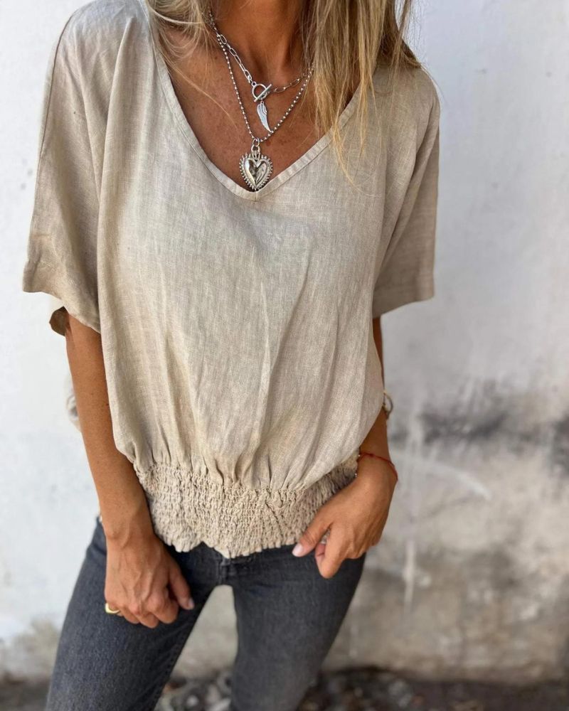 Marie™ | Casual Ibiza Style Blouse met V-hals