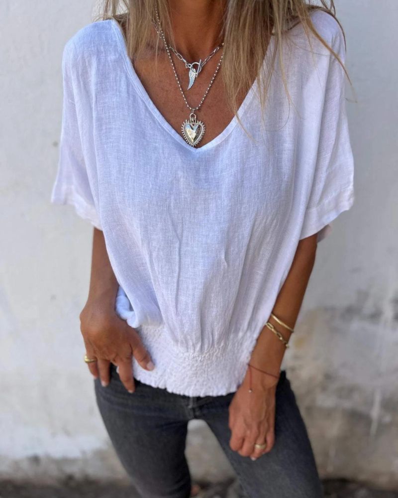 Marie™ | Casual Ibiza Style Blouse met V-hals