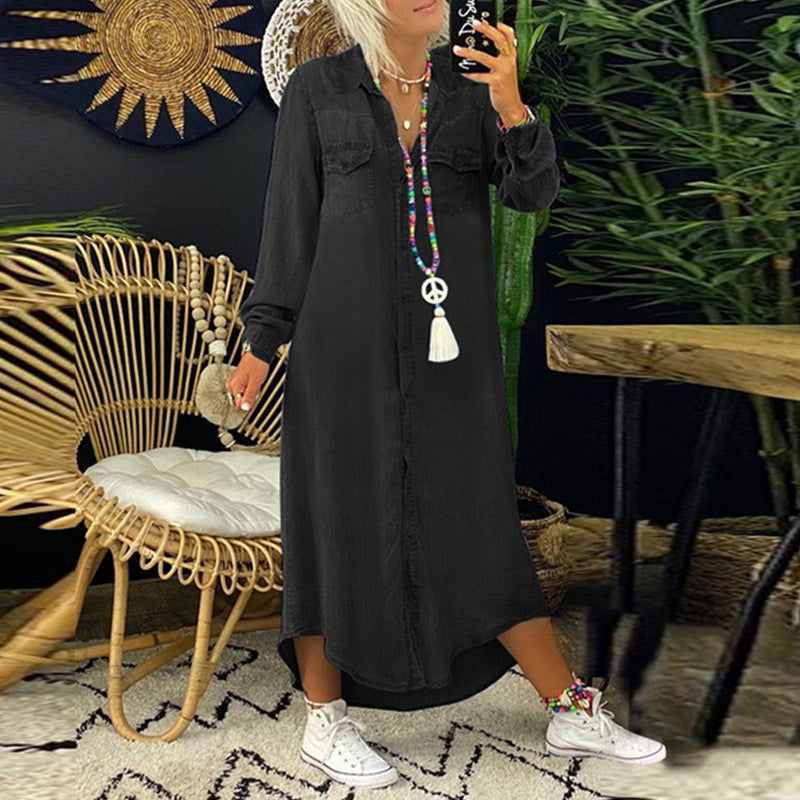 Lina™ - Lange Maxikjurk van Denim