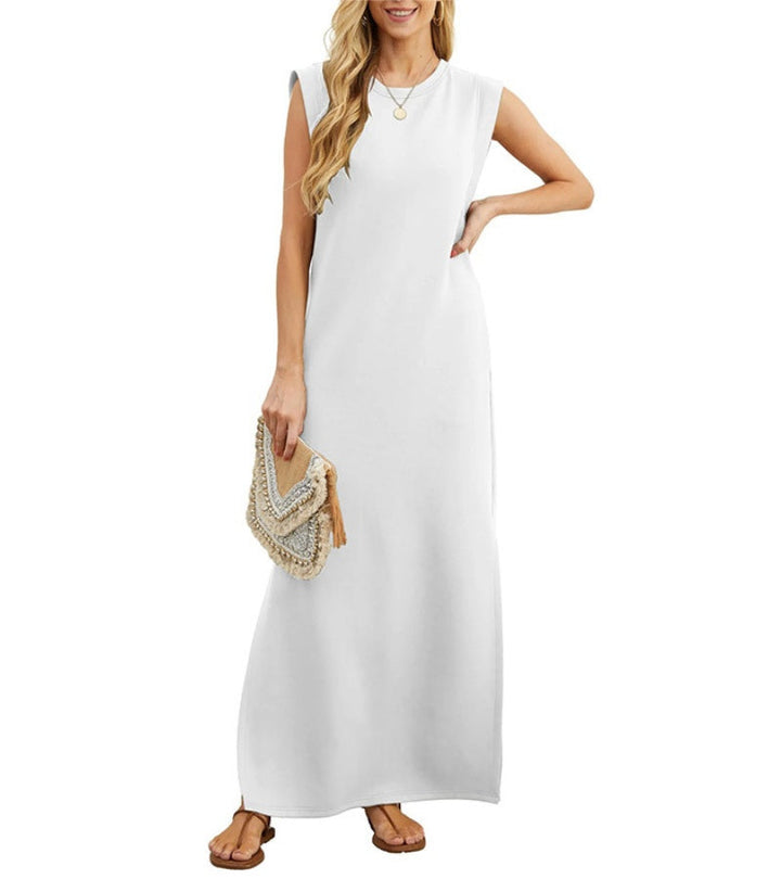Rosemarie | Casual maxi jurk met split en strijkvrij