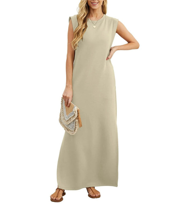 Rosemarie | Casual maxi jurk met split en strijkvrij