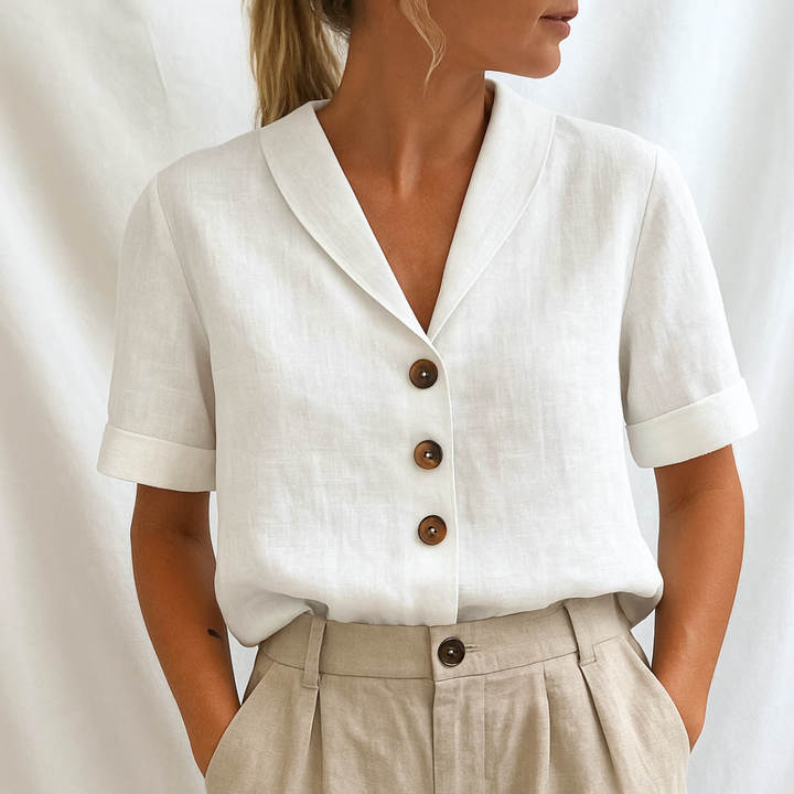 De Bruijn™ | Stijlvolle Effen Blouse