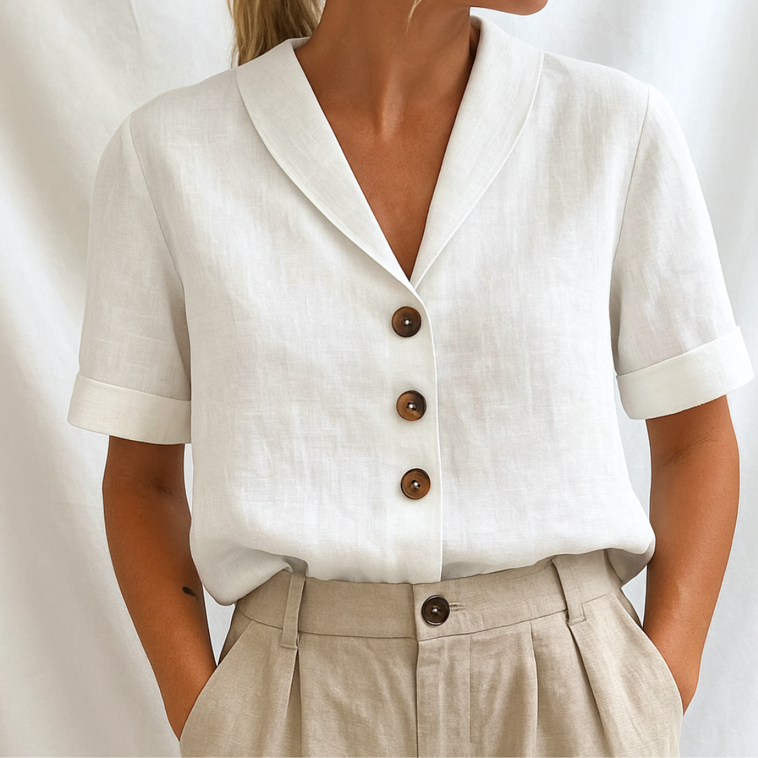 De Bruijn™ | Stijlvolle Effen Blouse