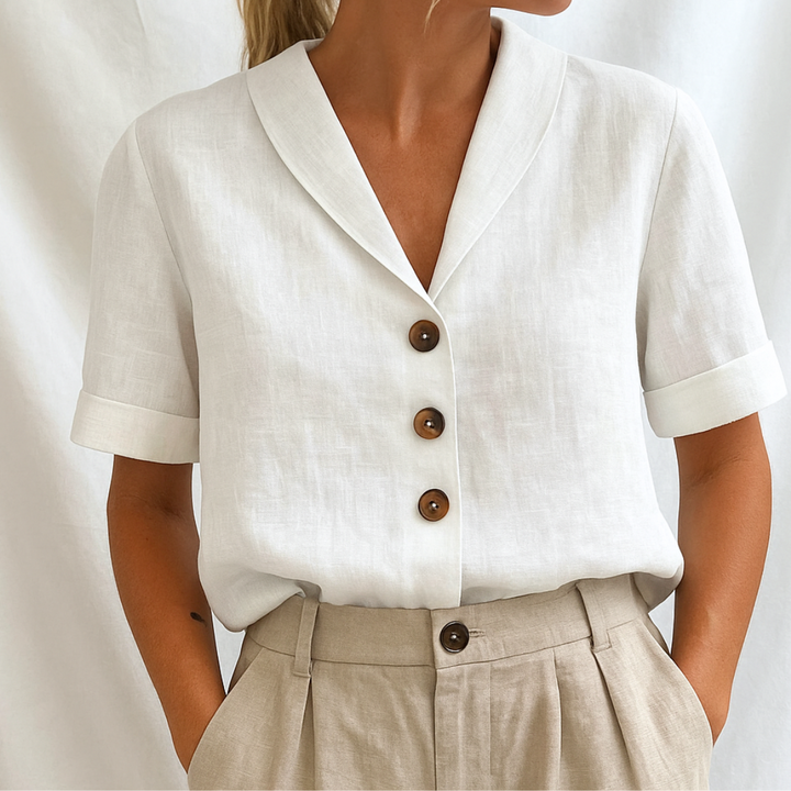 De Bruijn™ | Stijlvolle Effen Blouse
