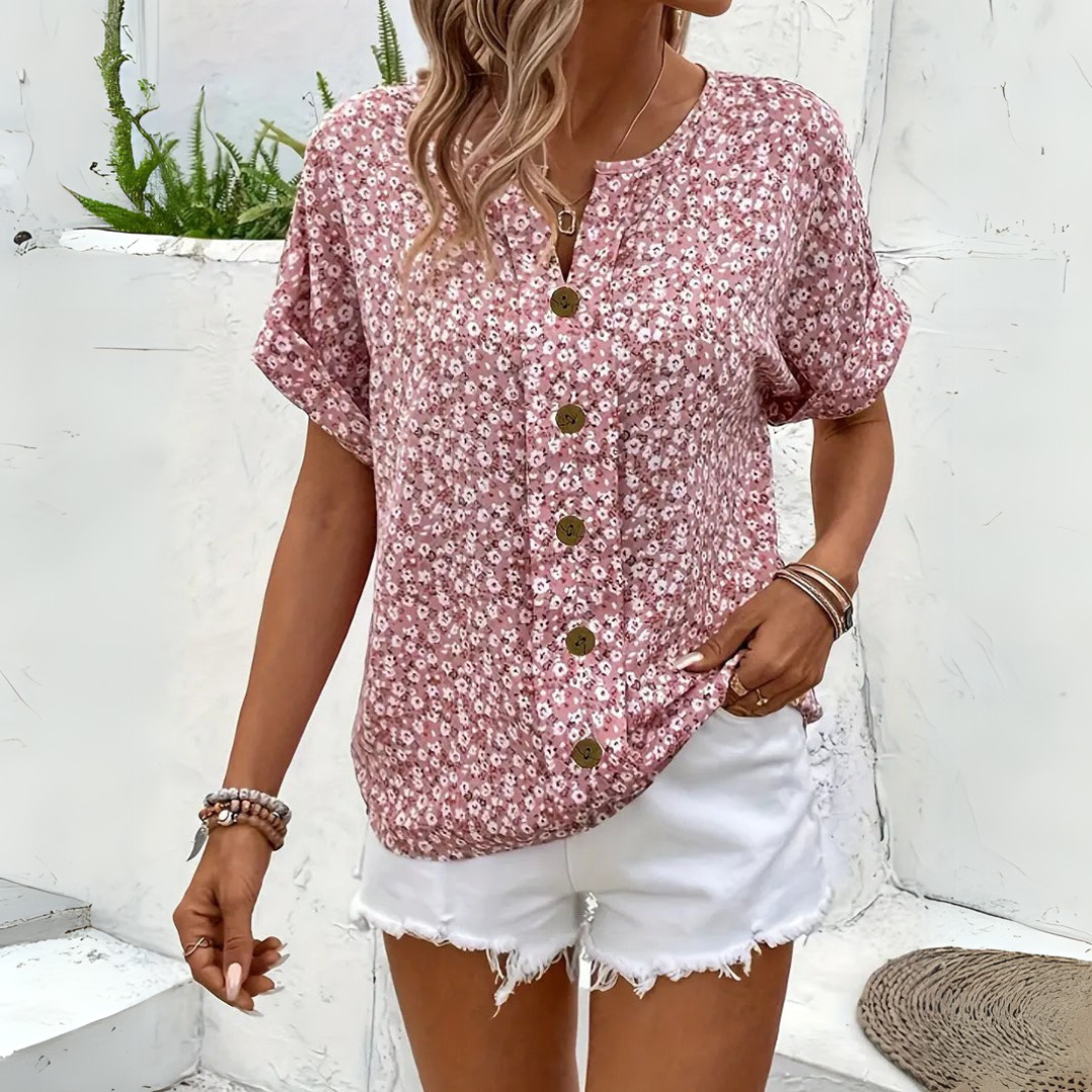 De Bruijn | Trendy zomerse blouse met knopen