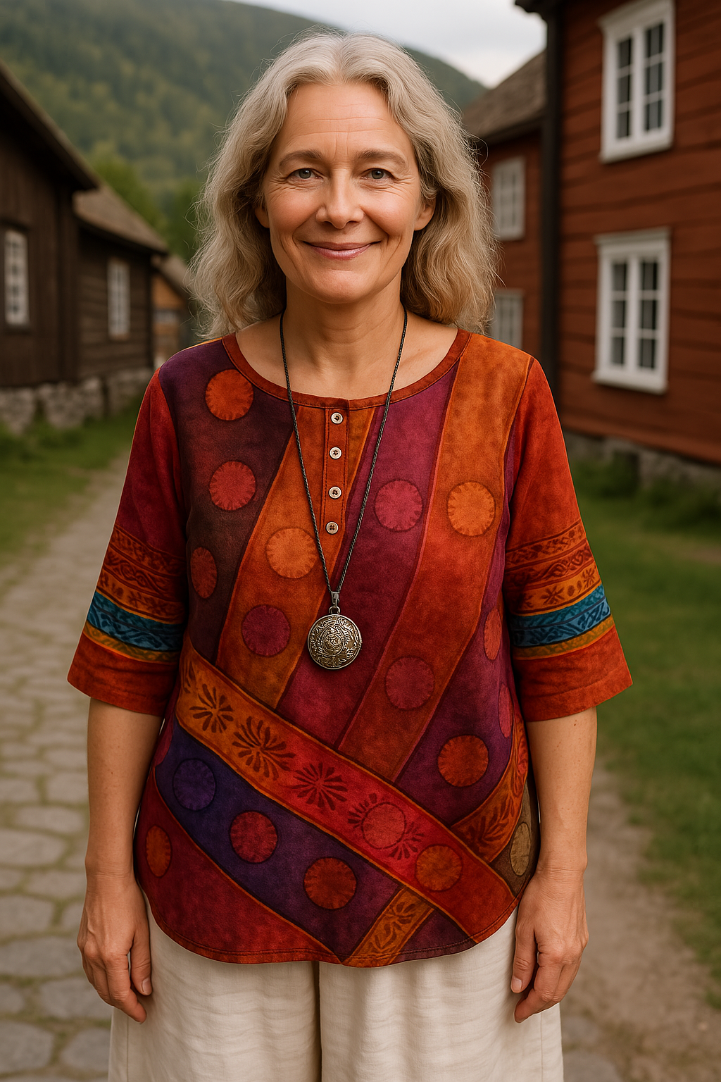 Levendige en stijlvolle blouse met halflange mouwen