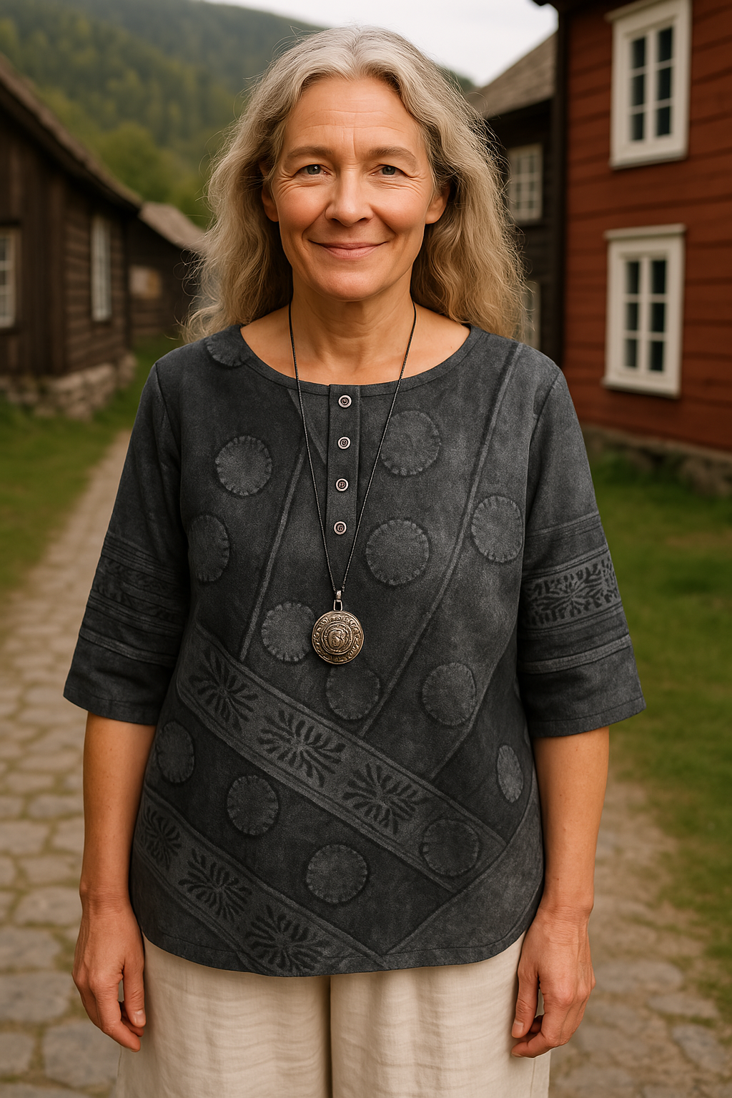 Levendige en stijlvolle blouse met halflange mouwen