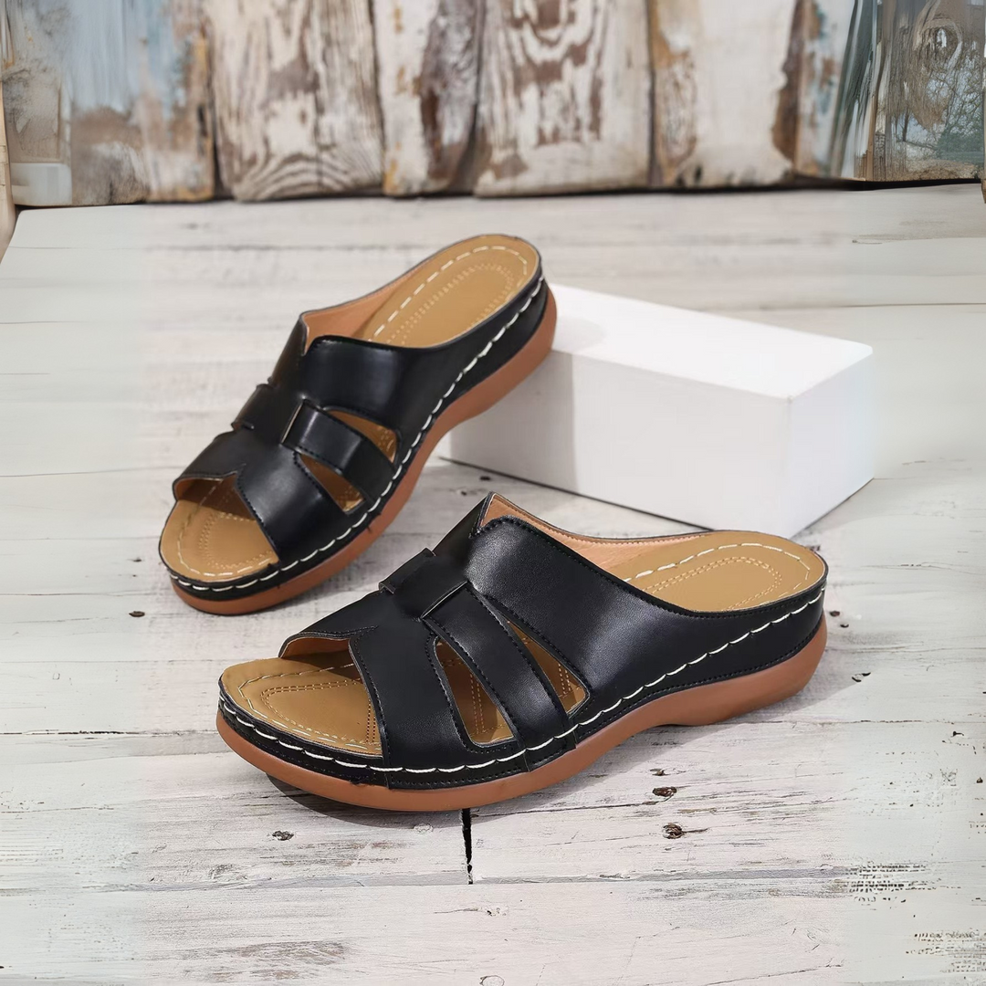 Rebecka™ | Leren damessandalen met open teen voor Orthopedisch Comfort