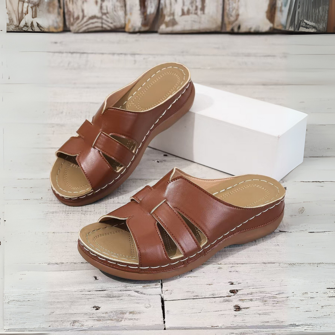 Rebecka™ | Leren damessandalen met open teen voor Orthopedisch Comfort