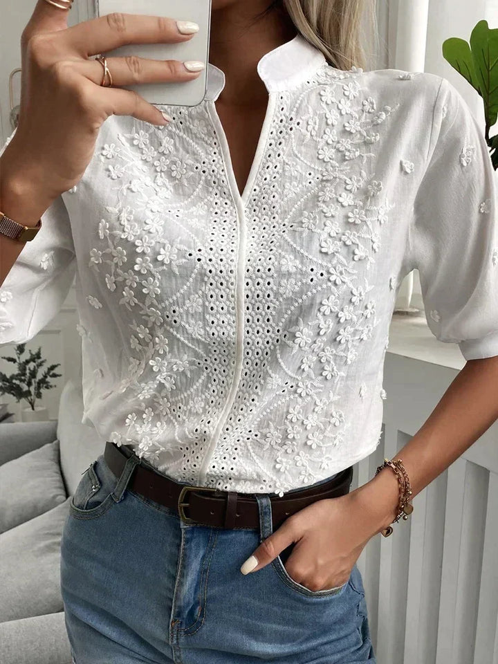 De Bruijn | Elegante V-hals blouse