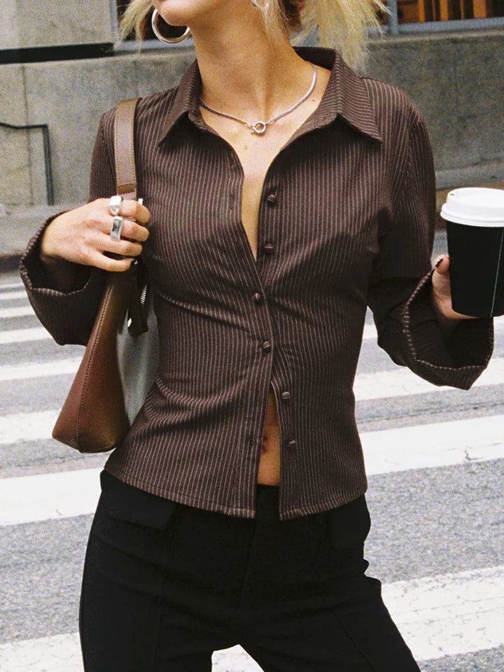 De Bruijn - Stijlvolle Blouse in Retro Design met Knoopdetails