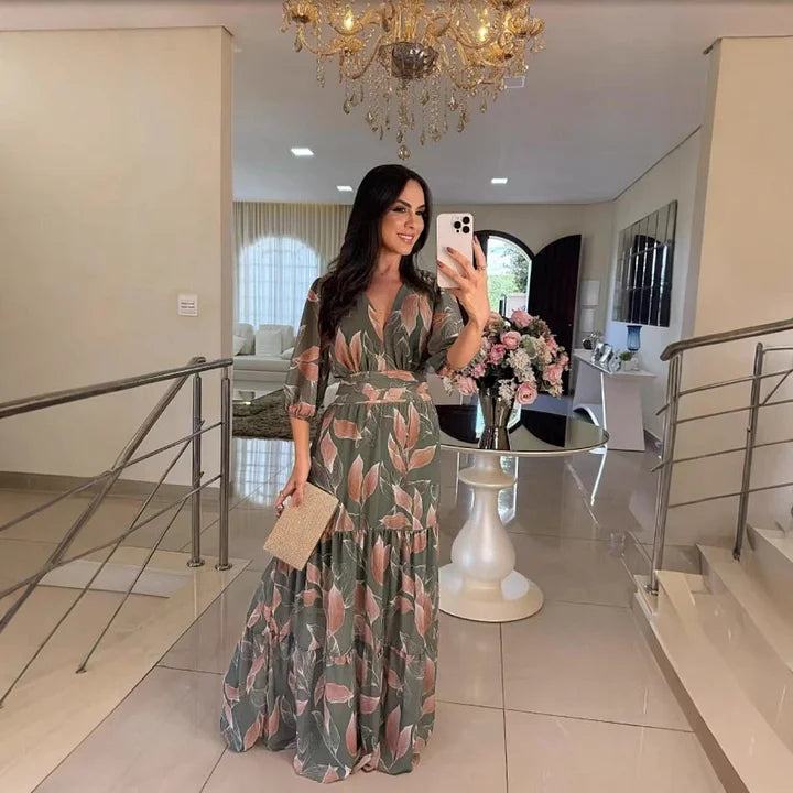 CLAUDIA | Bloemenjurk met Comfortabele Pasvorm voor Elegante Dagen