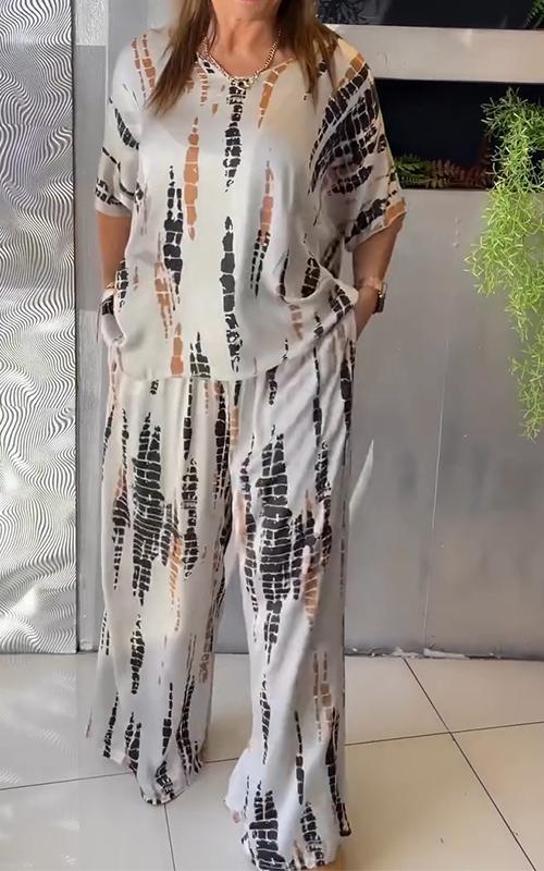 Hannah | Ontspannen tweedelig ensemble met ronde kraag