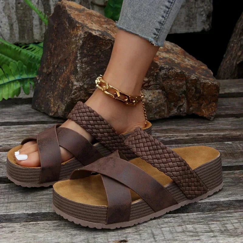 Erika™ – Gevlochten Sandalen met Kruisbanden voor Dames