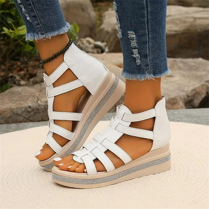 Wedge™ | Sandalen met strass-decoratie