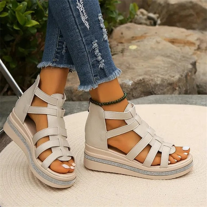 Wedge™ | Sandalen met strass-decoratie